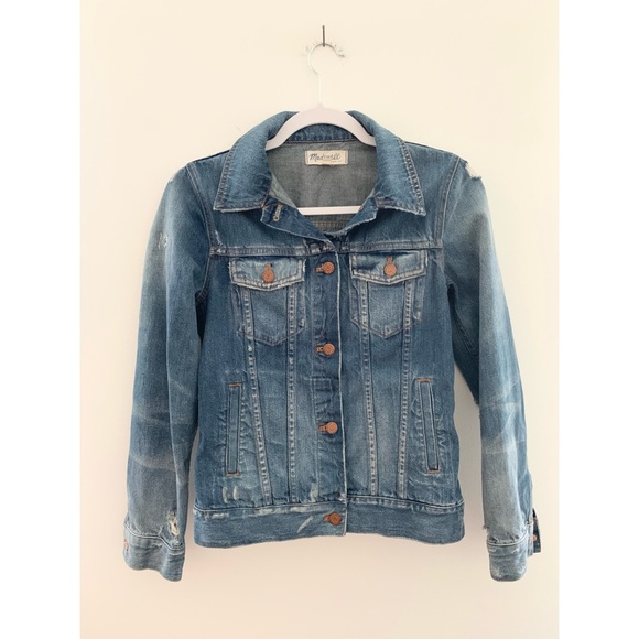 MADEWELL Ellery Wash Distressed Jean Jacket EUC - Picture 2 of 5